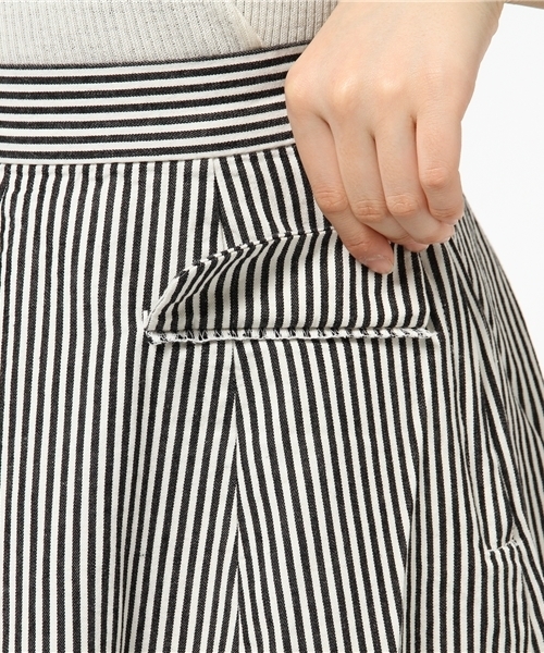 GIORDANO（ジョルダーノ）の「[GIORDANO]ストライプフラップ付スカート（スカート・レディース・ブラック/ネイビー・FREE）」の8枚目の写真