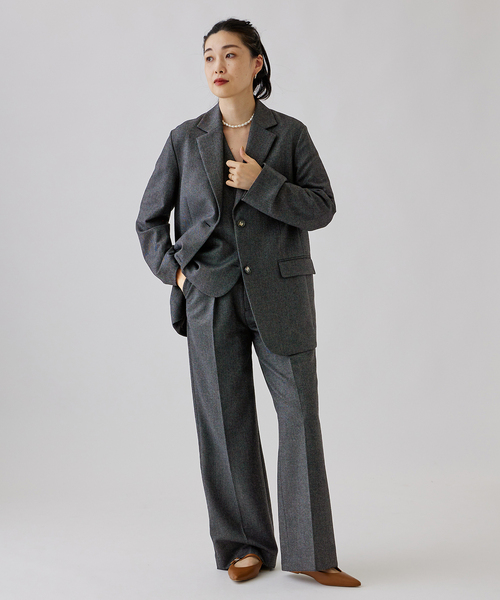 journal standard L'essage（ジャーナルスタンダードレサージュ）の「ツイードジャケット（テーラードジャケット・レディース・チャコールグレー/ブラウン・FREE）」の8枚目の写真