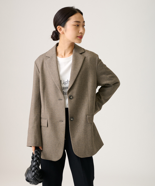 journal standard L'essage（ジャーナルスタンダードレサージュ）の「ツイードジャケット（テーラードジャケット・レディース・チャコールグレー/ブラウン・FREE）」の17枚目の写真