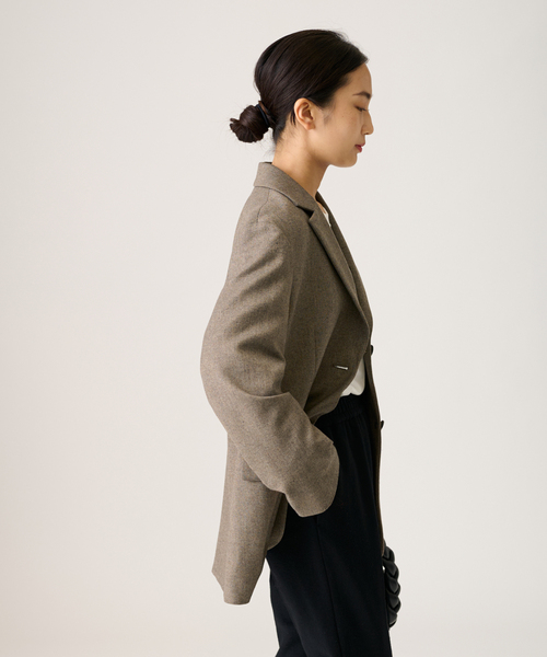 journal standard L'essage（ジャーナルスタンダードレサージュ）の「ツイードジャケット（テーラードジャケット・レディース・チャコールグレー/ブラウン・FREE）」の18枚目の写真