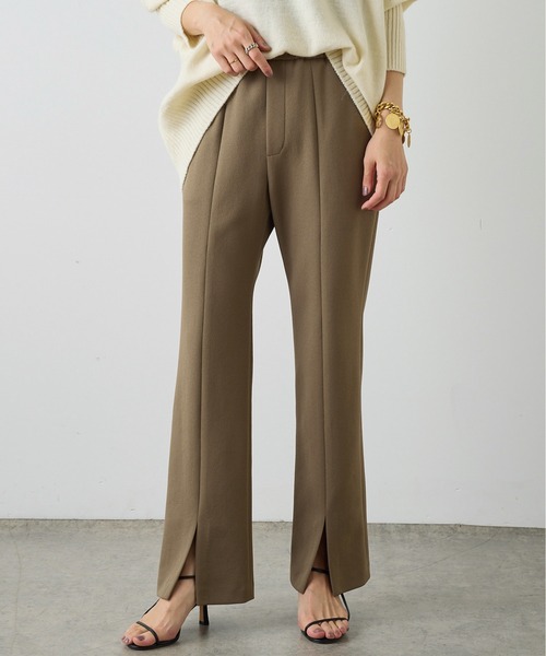 OUVRAGE CLASSE（ウヴラージュクラス）の「センターシームスリットパンツ（その他パンツ・レディース・モカ/ブラック・FREE）」の2枚目の写真