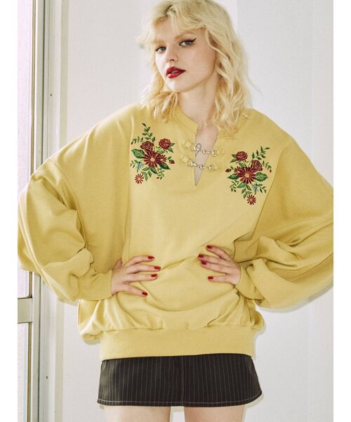 jouetie（ジュエティ）の「チャイナルーズプルオーバー（Tシャツ/カットソー・レディース・アイボリー/ブラック/イエロー・MEDIUM）」の3枚目の写真