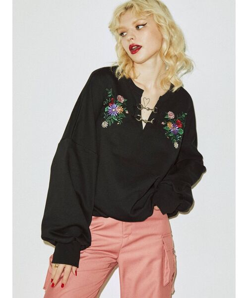 jouetie（ジュエティ）の「チャイナルーズプルオーバー（Tシャツ/カットソー・レディース・アイボリー/ブラック/イエロー・MEDIUM）」の2枚目の写真