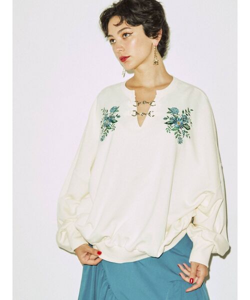 jouetie（ジュエティ）の「チャイナルーズプルオーバー（Tシャツ/カットソー・レディース・アイボリー/ブラック/イエロー・MEDIUM）」の13枚目の写真