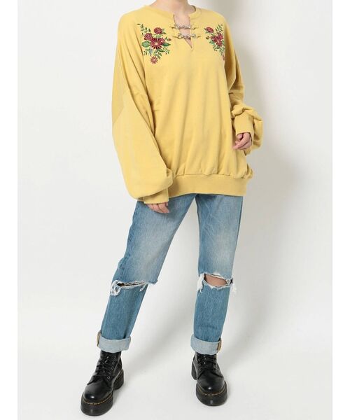 jouetie（ジュエティ）の「チャイナルーズプルオーバー（Tシャツ/カットソー・レディース・アイボリー/ブラック/イエロー・MEDIUM）」の5枚目の写真