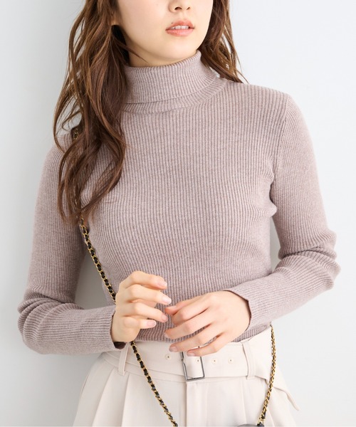 FREE'S MART(フリーズマート)の「◇タートルネックリブニット(ニット/セーター・レディース・ホワイト系その他/ブラウン/ホワイト・FREE)」の3枚目の写真