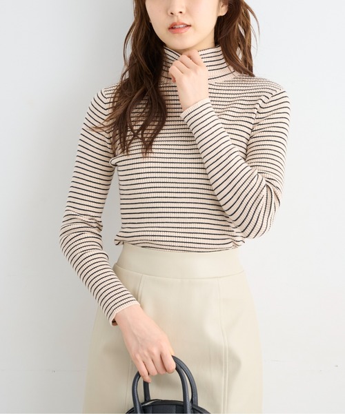 FREE'S MART(フリーズマート)の「◇タートルネックリブニット(ニット/セーター・レディース・ホワイト系その他/ブラウン/ホワイト・FREE)」の4枚目の写真