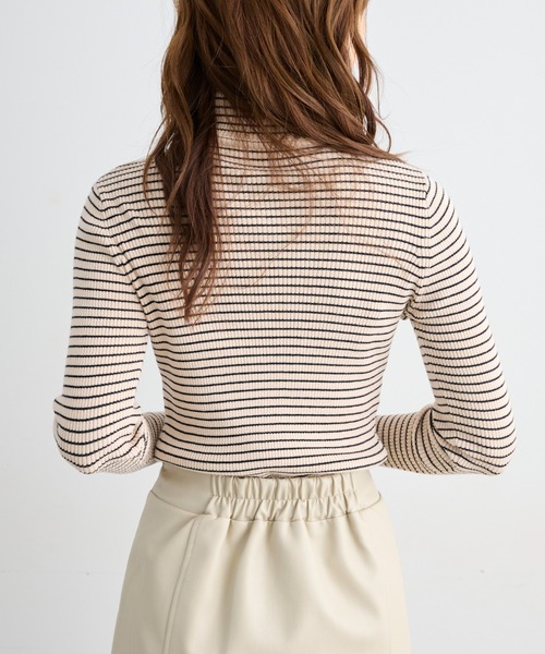 FREE'S MART(フリーズマート)の「◇タートルネックリブニット(ニット/セーター・レディース・ホワイト系その他/ブラウン/ホワイト・FREE)」の6枚目の写真