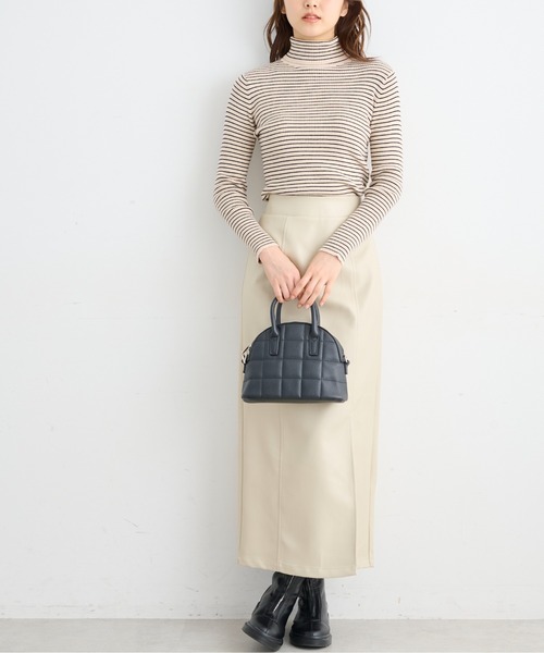 FREE'S MART(フリーズマート)の「◇タートルネックリブニット(ニット/セーター・レディース・ホワイト系その他/ブラウン/ホワイト・FREE)」の7枚目の写真