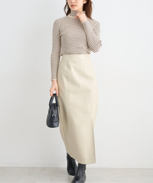 FREE'S MART(フリーズマート)の「◇タートルネックリブニット(ニット/セーター・レディース・ホワイト系その他/ブラウン/ホワイト・FREE)」の8枚目の写真