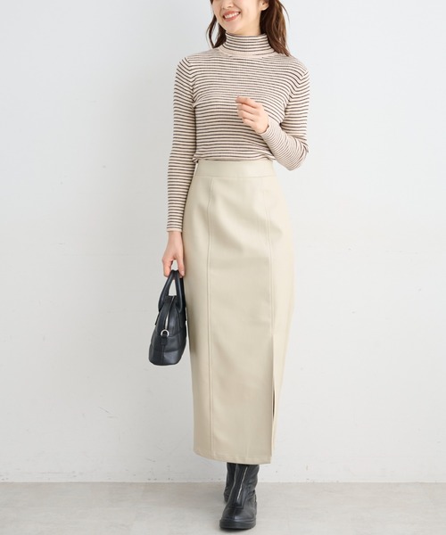 FREE'S MART(フリーズマート)の「◇タートルネックリブニット(ニット/セーター・レディース・ホワイト系その他/ブラウン/ホワイト・FREE)」の9枚目の写真