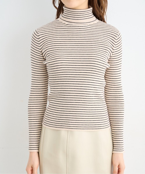 FREE'S MART(フリーズマート)の「◇タートルネックリブニット(ニット/セーター・レディース・ホワイト系その他/ブラウン/ホワイト・FREE)」の11枚目の写真