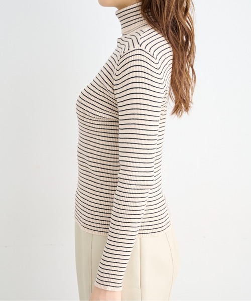 FREE'S MART(フリーズマート)の「◇タートルネックリブニット(ニット/セーター・レディース・ホワイト系その他/ブラウン/ホワイト・FREE)」の12枚目の写真