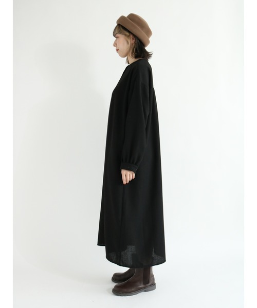 Samansa Mos2（サマンサ モスモス）の「バンドカラーシャツワンピース（シャツワンピース・レディース・ブラック/ベージュ/グリーン/モカ・ﾌﾘ-）」の15枚目の写真