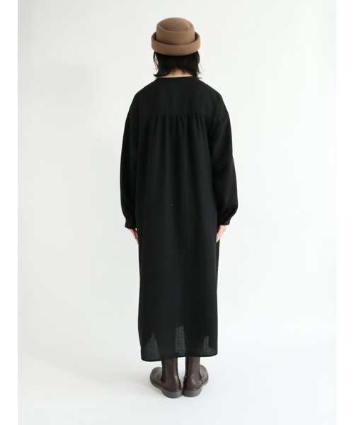 Samansa Mos2（サマンサ モスモス）の「バンドカラーシャツワンピース（シャツワンピース・レディース・ブラック/ベージュ/グリーン/モカ・ﾌﾘ-）」の16枚目の写真