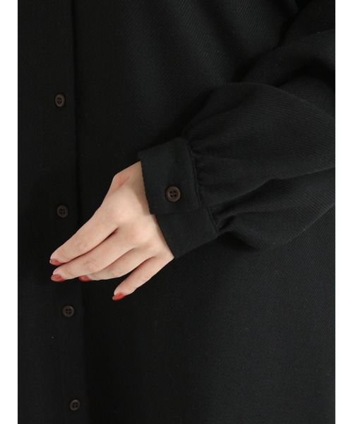 Samansa Mos2（サマンサ モスモス）の「バンドカラーシャツワンピース（シャツワンピース・レディース・ブラック/ベージュ/グリーン/モカ・ﾌﾘ-）」の20枚目の写真