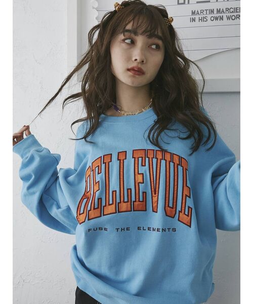 jouetie（ジュエティ）の「サテンロゴBIGプルオーバー【スウェット