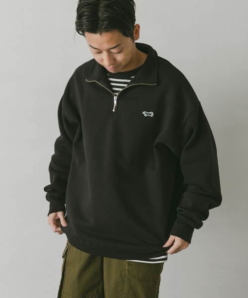 PENNEYS(ぺニーズ)の「『別注』PENNEYS×DOORS THE FOX ハーフジップスウェット(スウェット・メンズ・ライトグレー/ブラック・MEDIUM/LARGE)」の6枚目の写真