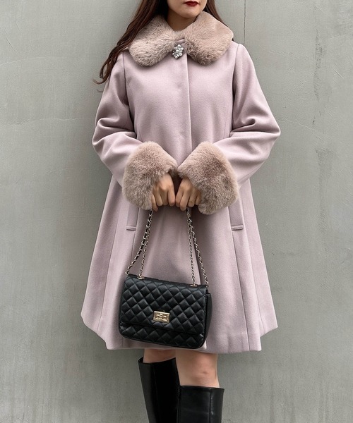 INGNI（イング）の「ファー取り外しAラインコート（その他アウター・レディース・アイボリー/ピンク/ライトグレー・M）」の6枚目の写真