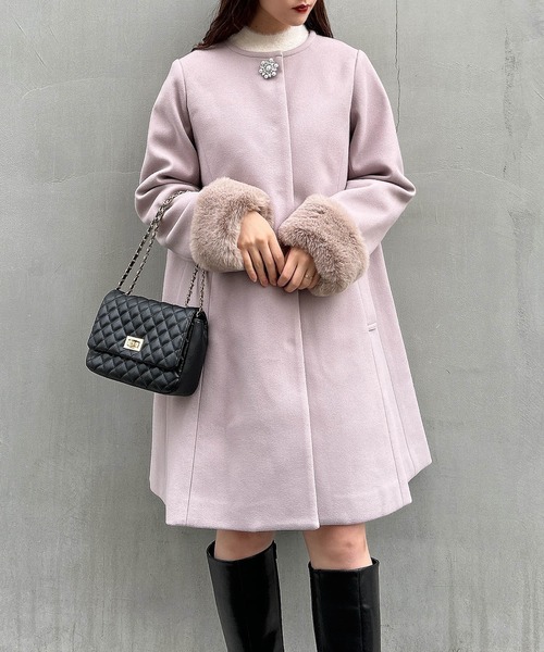 INGNI（イング）の「ファー取り外しAラインコート（その他アウター・レディース・アイボリー/ピンク/ライトグレー・M）」の7枚目の写真