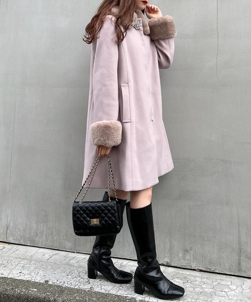 INGNI（イング）の「ファー取り外しAラインコート（その他アウター・レディース・アイボリー/ピンク/ライトグレー・M）」の10枚目の写真