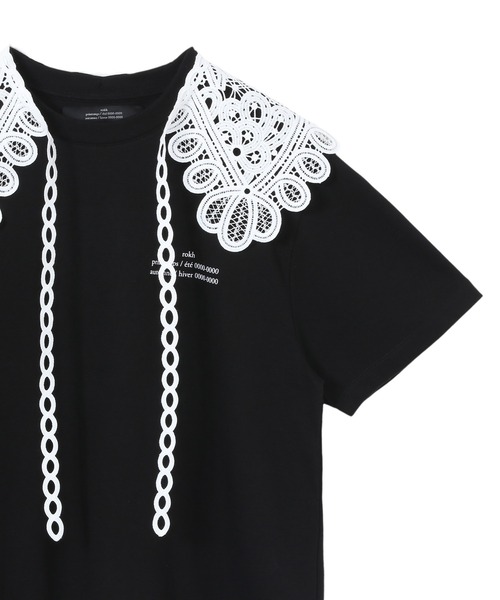 rokh（ロク）の「rokh T-SHIRT WITH LACE R9CA22（Tシャツ/カットソー・レディース・ブラック・MEDIUM）」の3枚目の写真