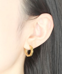 金属アレルギー対応 10種展開/ステンレスモチーフフープピアス