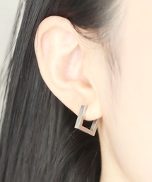 金属アレルギー対応 10種展開/ステンレスモチーフフープピアス