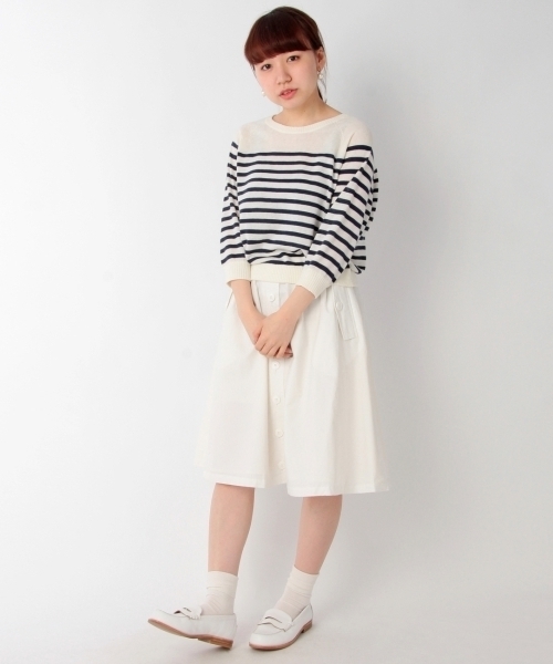 THE EMPORIUM(ジエンポリアム)の「綿麻ボーダーニットソー(ニット/セーター・レディース・グリーン/レッド/ブルー/ブラック・38/40)」の10枚目の写真