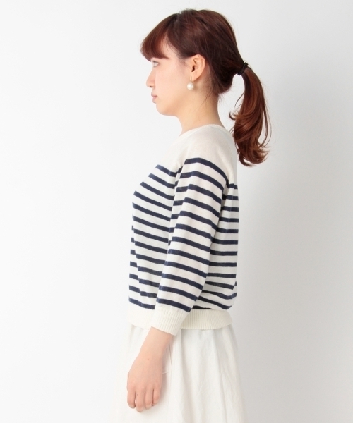 THE EMPORIUM(ジエンポリアム)の「綿麻ボーダーニットソー(ニット/セーター・レディース・グリーン/レッド/ブルー/ブラック・38/40)」の11枚目の写真