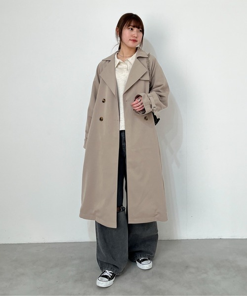 EPIMI E'PIMMY（エピミエピミー）の「くすみカラーロングトレンチコート（トレンチコート・レディース・グレイッシュベージュ/シルバーグレー/ベージュ/ミント・MEDIUM）」の14枚目の写真