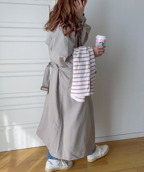 EPIMI E'PIMMY（エピミエピミー）の「くすみカラーロングトレンチコート（トレンチコート・レディース・グレイッシュベージュ/シルバーグレー/ベージュ/ミント・MEDIUM）」の6枚目の写真