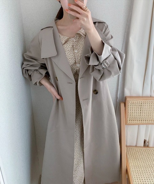 EPIMI E'PIMMY（エピミエピミー）の「くすみカラーロングトレンチコート（トレンチコート・レディース・グレイッシュベージュ/シルバーグレー/ベージュ/ミント・MEDIUM）」の7枚目の写真