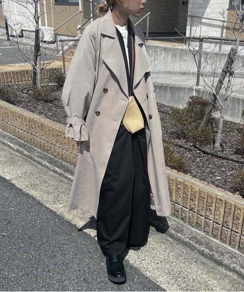 EPIMI E'PIMMY（エピミエピミー）の「くすみカラーロングトレンチコート（トレンチコート・レディース・グレイッシュベージュ/シルバーグレー/ベージュ/ミント・MEDIUM）」の13枚目の写真