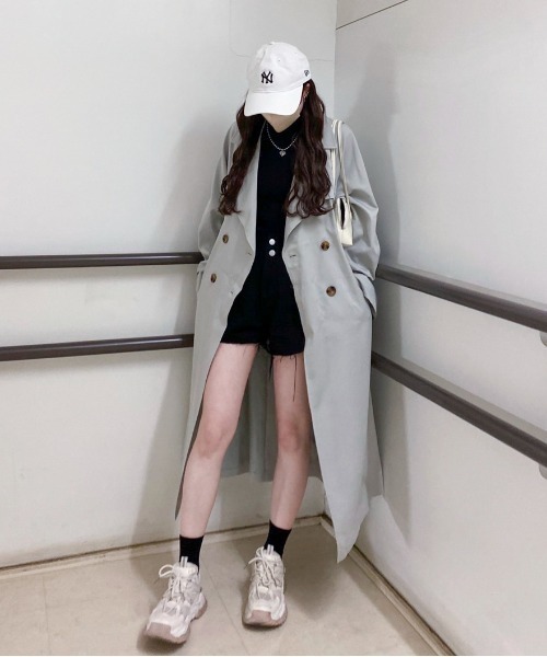 EPIMI E'PIMMY（エピミエピミー）の「くすみカラーロングトレンチコート（トレンチコート・レディース・グレイッシュベージュ/シルバーグレー/ベージュ/ミント・MEDIUM）」の15枚目の写真