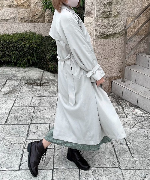 EPIMI E'PIMMY（エピミエピミー）の「くすみカラーロングトレンチコート（トレンチコート・レディース・グレイッシュベージュ/シルバーグレー/ベージュ/ミント・MEDIUM）」の19枚目の写真