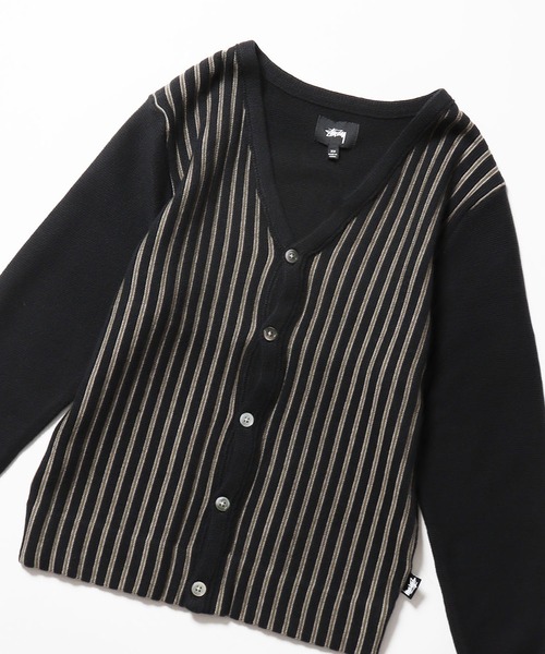 STUSSY（ステューシー）の「STUSSY/ステューシー Stripe Cardigan ストライプカーディガン（カーディガン/ボレロ・メンズ・ブラック/バーガンディー・XS）」の12枚目の写真