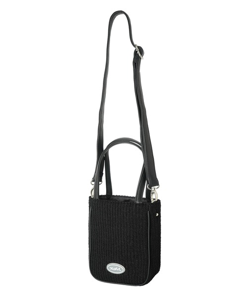 X-girl(エックスガール)の「STRIPED 2WAY MINI SHOULDER BAG(ショルダーバッグ・レディース・ブラック/グリーン/ホワイト・ONE SIZE)」の2枚目の写真