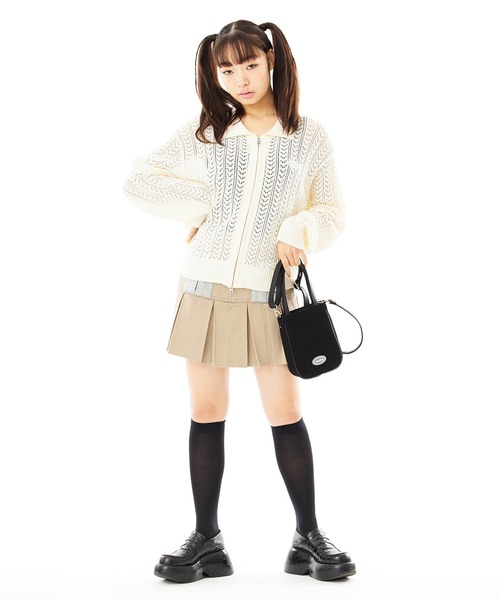 X-girl(エックスガール)の「STRIPED 2WAY MINI SHOULDER BAG(ショルダーバッグ・レディース・ブラック/グリーン/ホワイト・ONE SIZE)」の6枚目の写真
