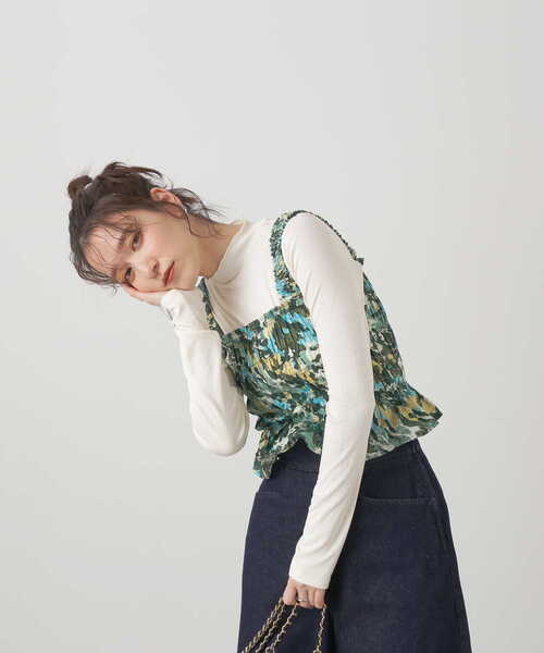 N.（N. Natural Beauty Basic）（エヌエヌナチュラルビューティーベーシック）の「◆ＬＩＢＥＲＴＹ　ビスチェ（ベスト・レディース・ピンク/グリーン・MEDIUM）」の21枚目の写真