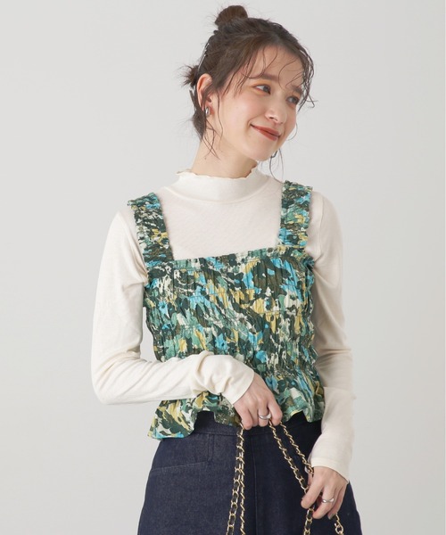 N.（N. Natural Beauty Basic）（エヌエヌナチュラルビューティーベーシック）の「◆ＬＩＢＥＲＴＹ　ビスチェ（ベスト・レディース・ピンク/グリーン・MEDIUM）」の2枚目の写真