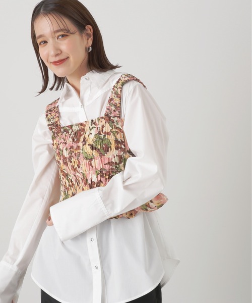 N.（N. Natural Beauty Basic）（エヌエヌナチュラルビューティーベーシック）の「◆ＬＩＢＥＲＴＹ　ビスチェ（ベスト・レディース・ピンク/グリーン・MEDIUM）」の6枚目の写真