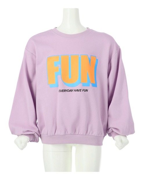 ANAP kids（アナップキッズ）の「ミニ裏毛プリントトレーナー（スウェット・キッズ・ホワイト/ピンク/ラベンダー・120cm/110cm/130cm）」の3枚目の写真