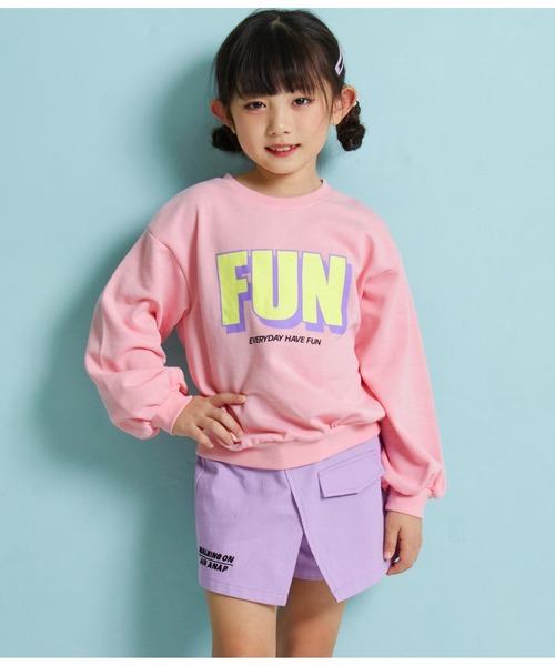 ANAP kids（アナップキッズ）の「ミニ裏毛プリントトレーナー（スウェット・キッズ・ホワイト/ピンク/ラベンダー・120cm/110cm/130cm）」の11枚目の写真