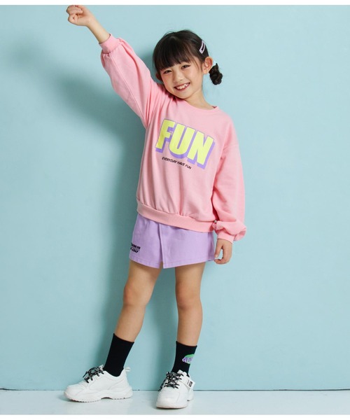 ANAP kids（アナップキッズ）の「ミニ裏毛プリントトレーナー（スウェット・キッズ・ホワイト/ピンク/ラベンダー・120cm/110cm/130cm）」の16枚目の写真