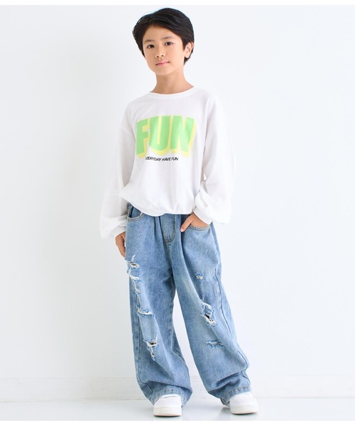 ANAP kids（アナップキッズ）の「ミニ裏毛プリントトレーナー（スウェット・キッズ・ホワイト/ピンク/ラベンダー・120cm/110cm/130cm）」の7枚目の写真