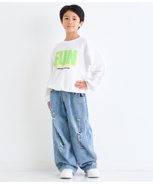 ANAP kids（アナップキッズ）の「ミニ裏毛プリントトレーナー（スウェット・キッズ・ホワイト/ピンク/ラベンダー・120cm/110cm/130cm）」の8枚目の写真