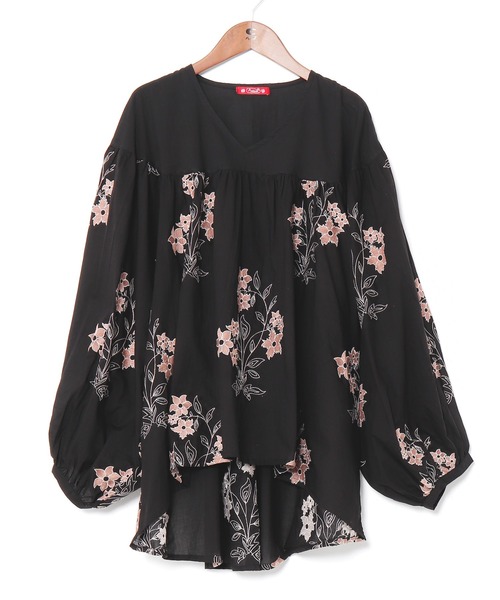 チャイハネ（チャイハネ）の「【チャイハネ】花刺繍トップス（その他トップス・レディース・ホワイト/オレンジ/ブラック・FREE）」の3枚目の写真