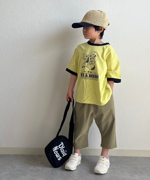 MAKE YOUR DAY(メイクユアデイ)の「ナポレオン柄リンガー半袖Tシャツ■80~140cm(Tシャツ/カットソー・キッズ・イエロー/オフホワイト・80/90/100/110/120/130/140)」の7枚目の写真