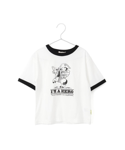 MAKE YOUR DAY(メイクユアデイ)の「ナポレオン柄リンガー半袖Tシャツ■80~140cm(Tシャツ/カットソー・キッズ・イエロー/オフホワイト・80/90/100/110/120/130/140)」の8枚目の写真